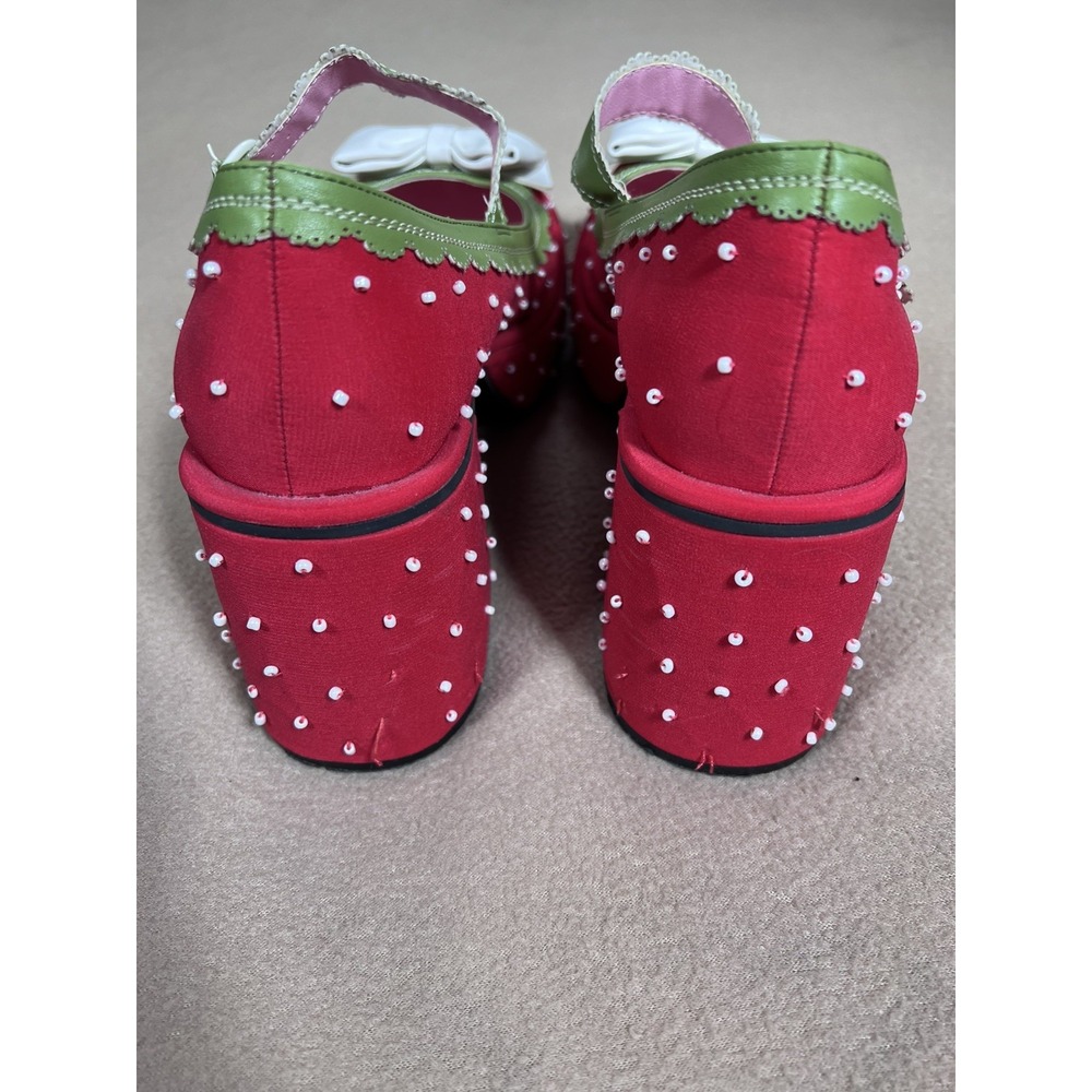 Dolls Kill x Strawberry Shortcake Freshly Ripe Platform Mary Janes 11M Heels - Picture 6 of 14